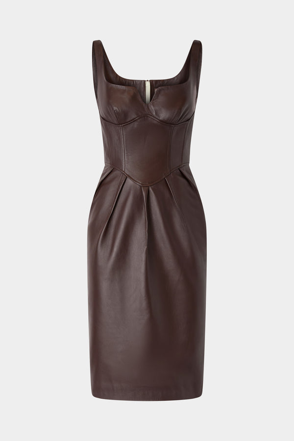 Midi Leather Sheath Dress