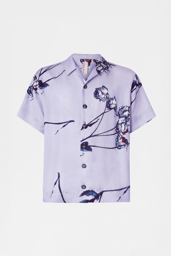 Camicia Relaxed-Fit con Stampa Floreale Pittorica