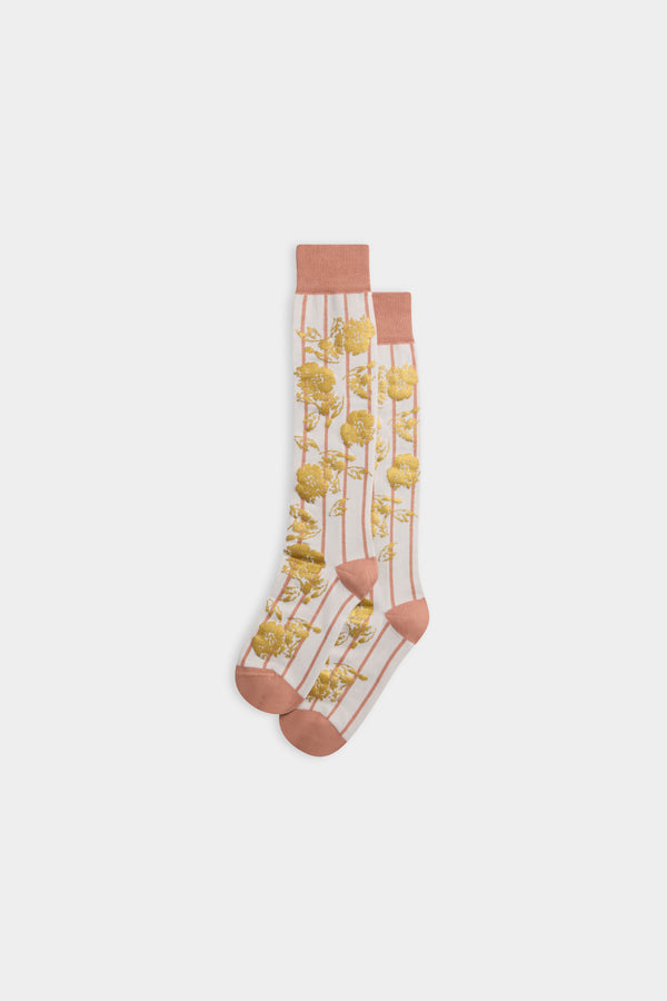 Calzini Floreali Rosa & Oro