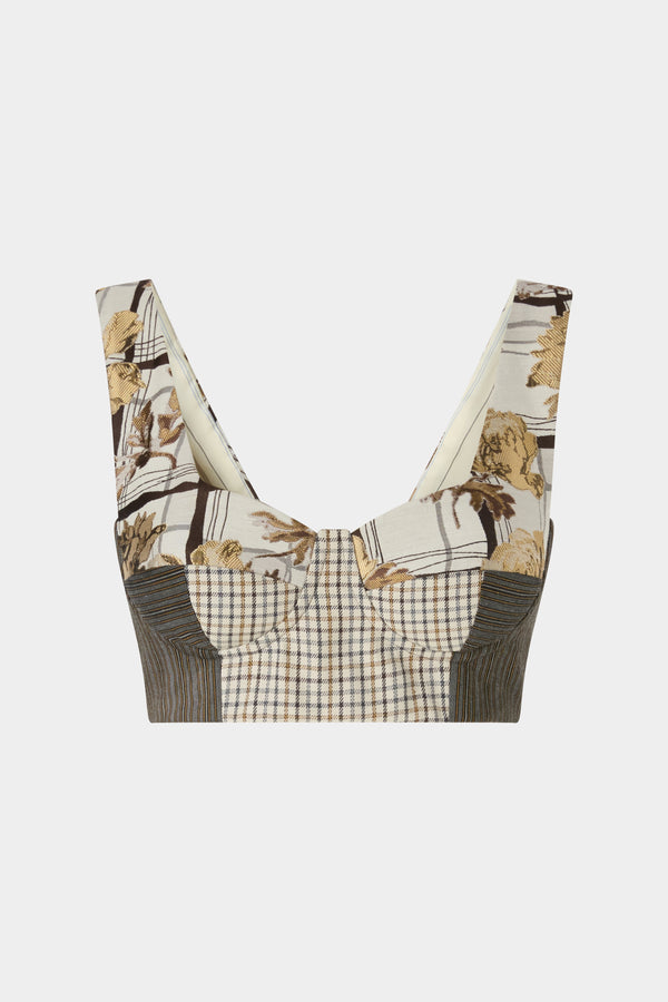 Bralette in Jacquard Floreale, Check e Gessato