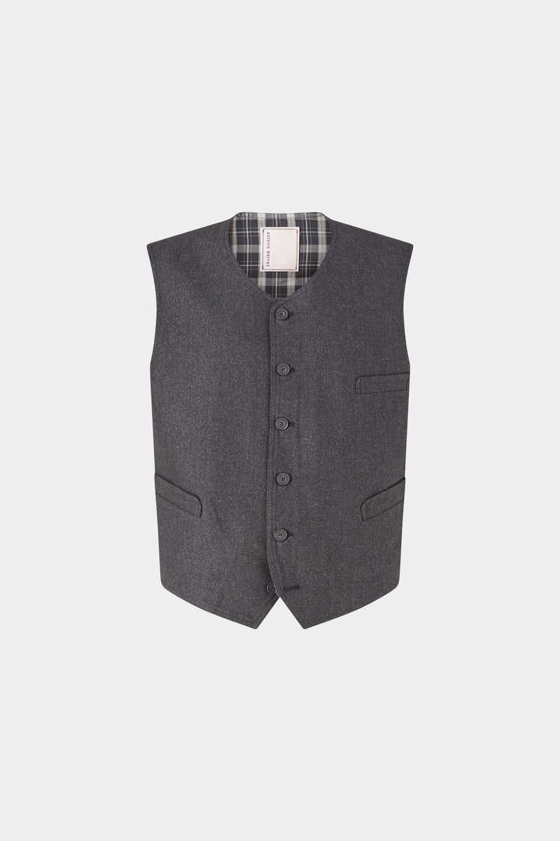 Men's tailored vest in dark grey wool Antonio Marras