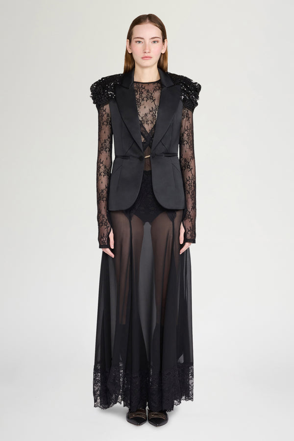 Giacca Gilet con Spalle Ricamate Paillettes