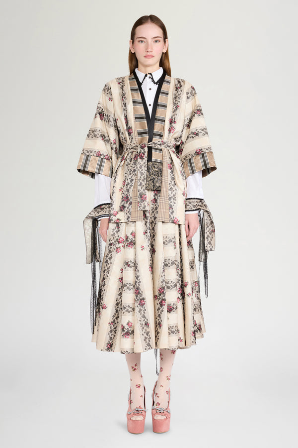 Floral Moiré Jacquard Full Skirt