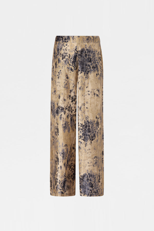 Palazzo Pants in Printed Silk