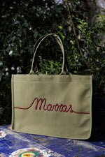 Borsa Tote in Tela con Ricamo