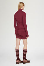 Abito Mini in Jersey Bordeaux