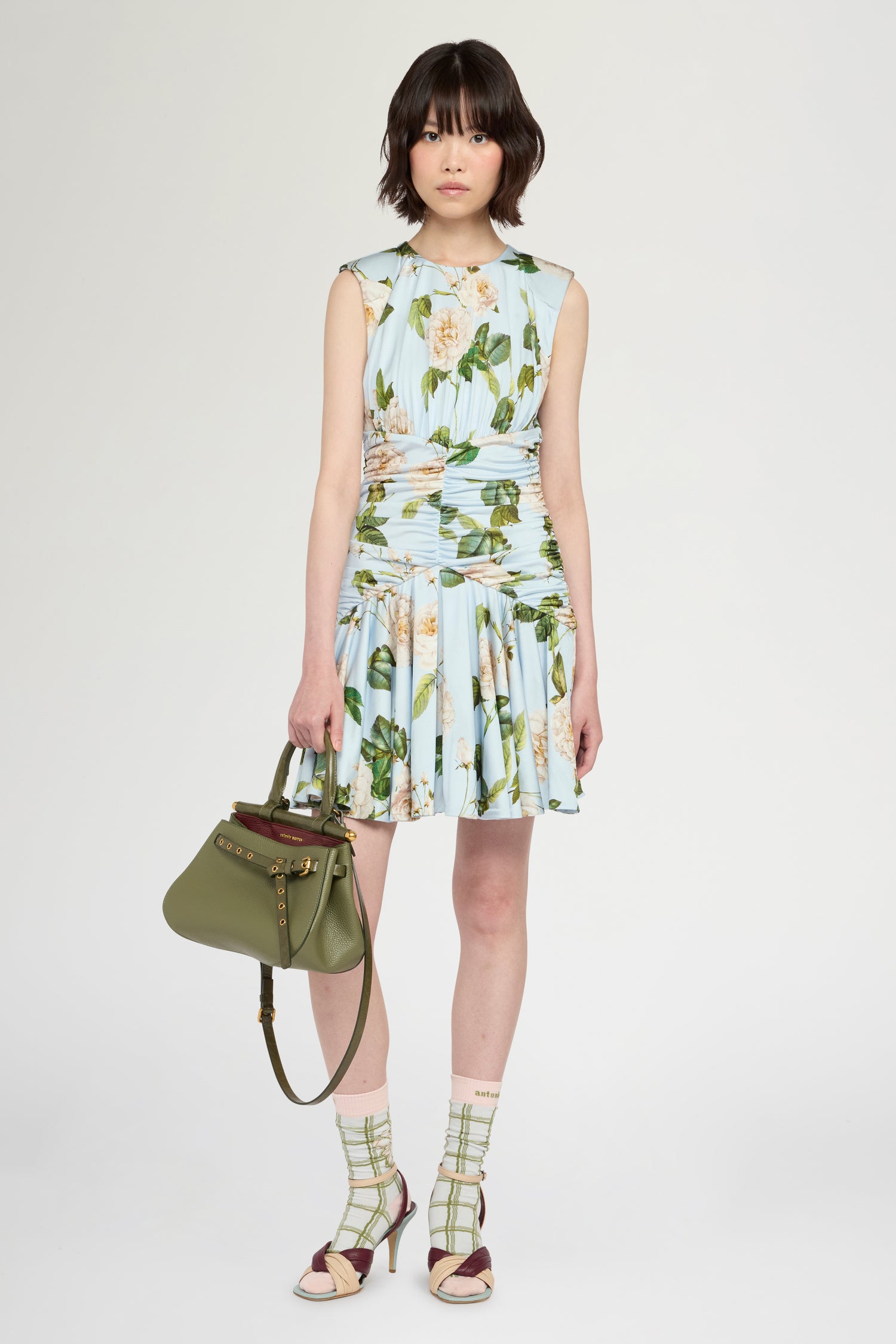 Chiné Rose Draped Jersey Mini Dress