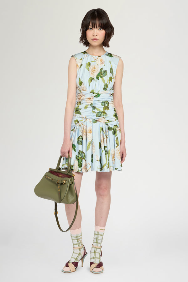 Chiné Rose Draped Jersey Mini Dress