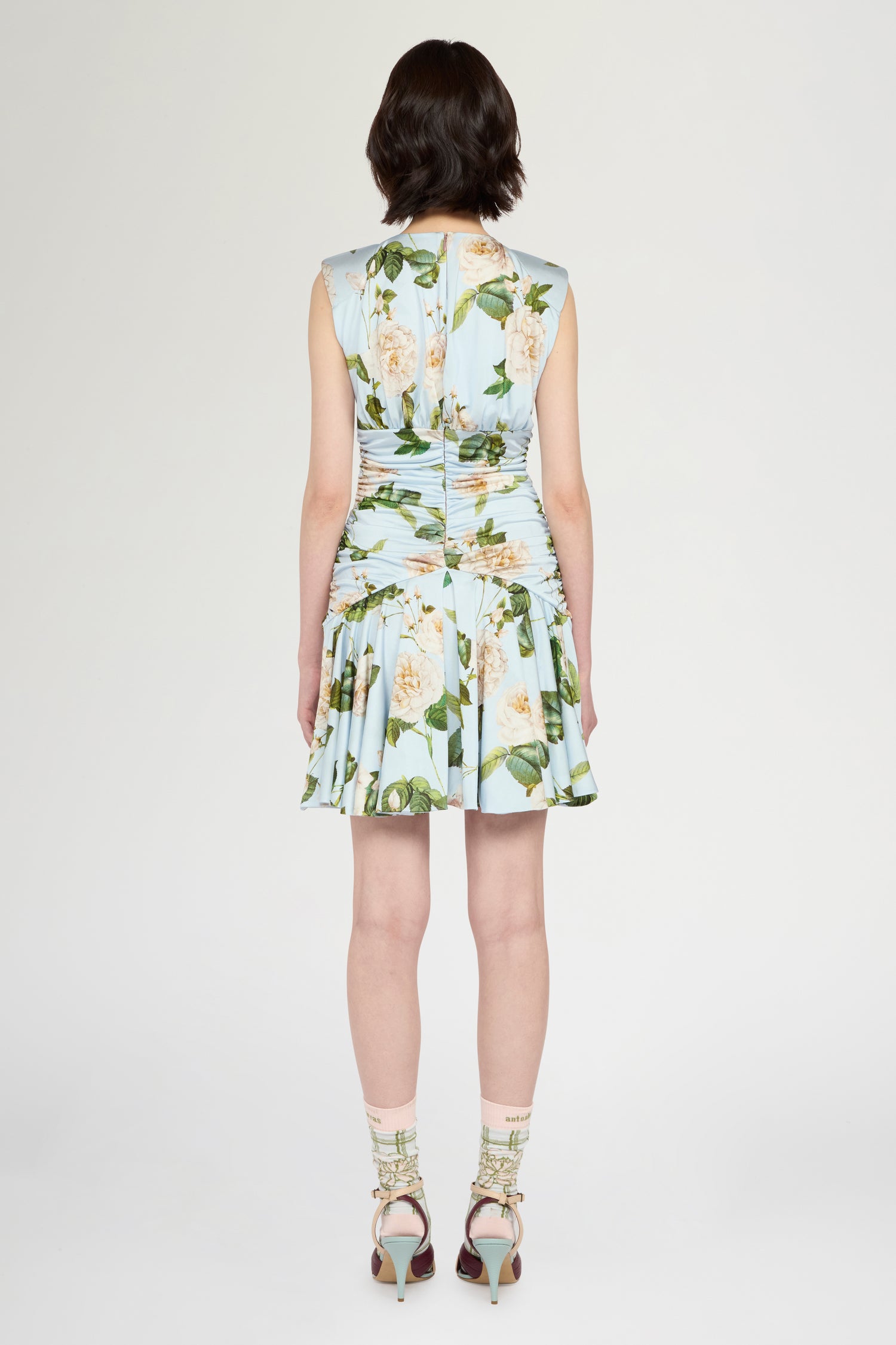 Chiné Rose Draped Jersey Mini Dress