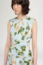 Chiné Rose Draped Jersey Mini Dress