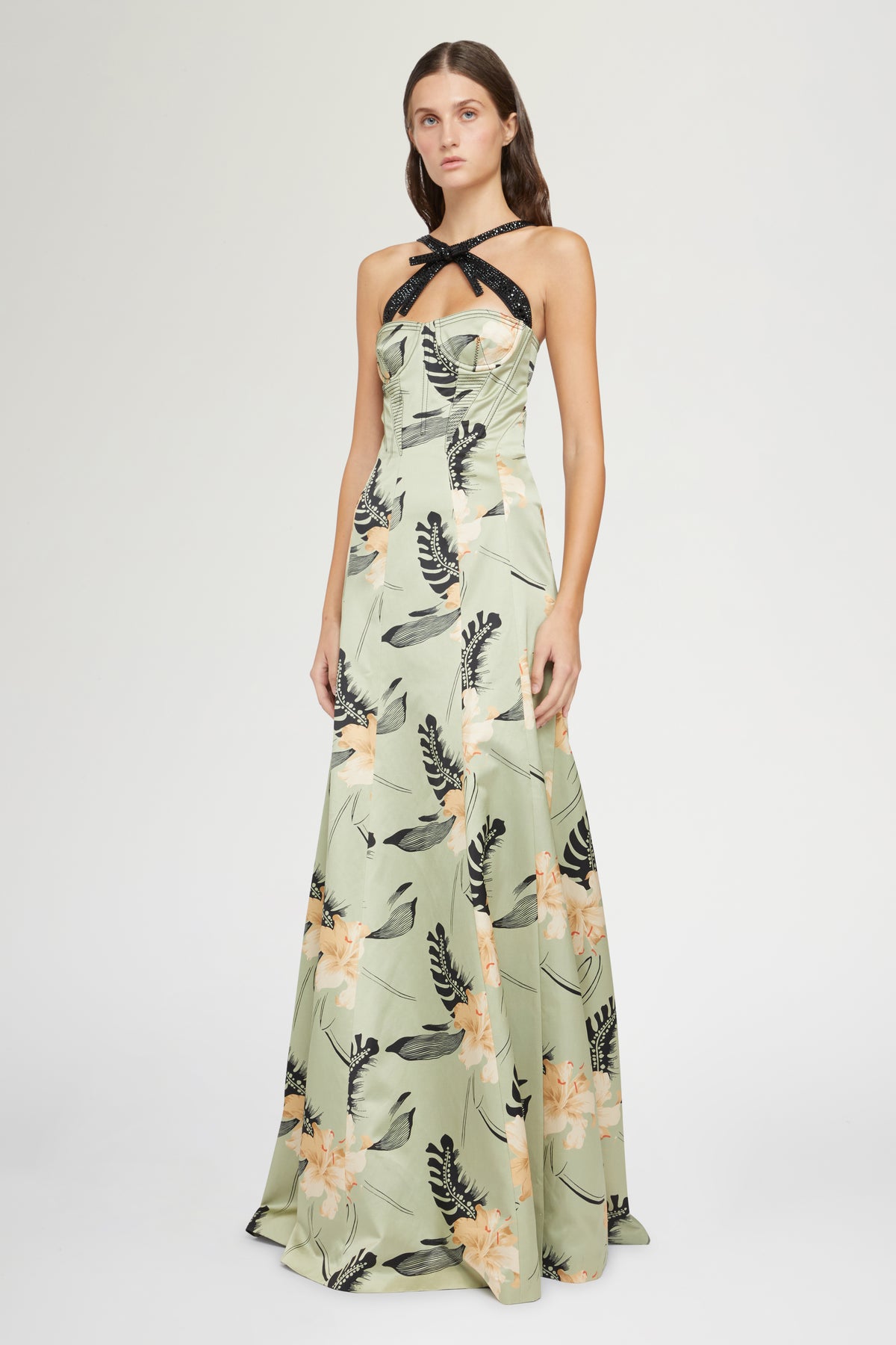 Long Dress Ibiscus Print