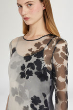 Black & White Long Silk Dress