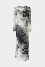 Black & White Long Silk Dress