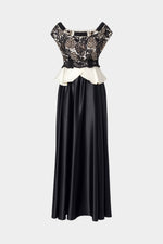 Lace Bodice Silk Dress