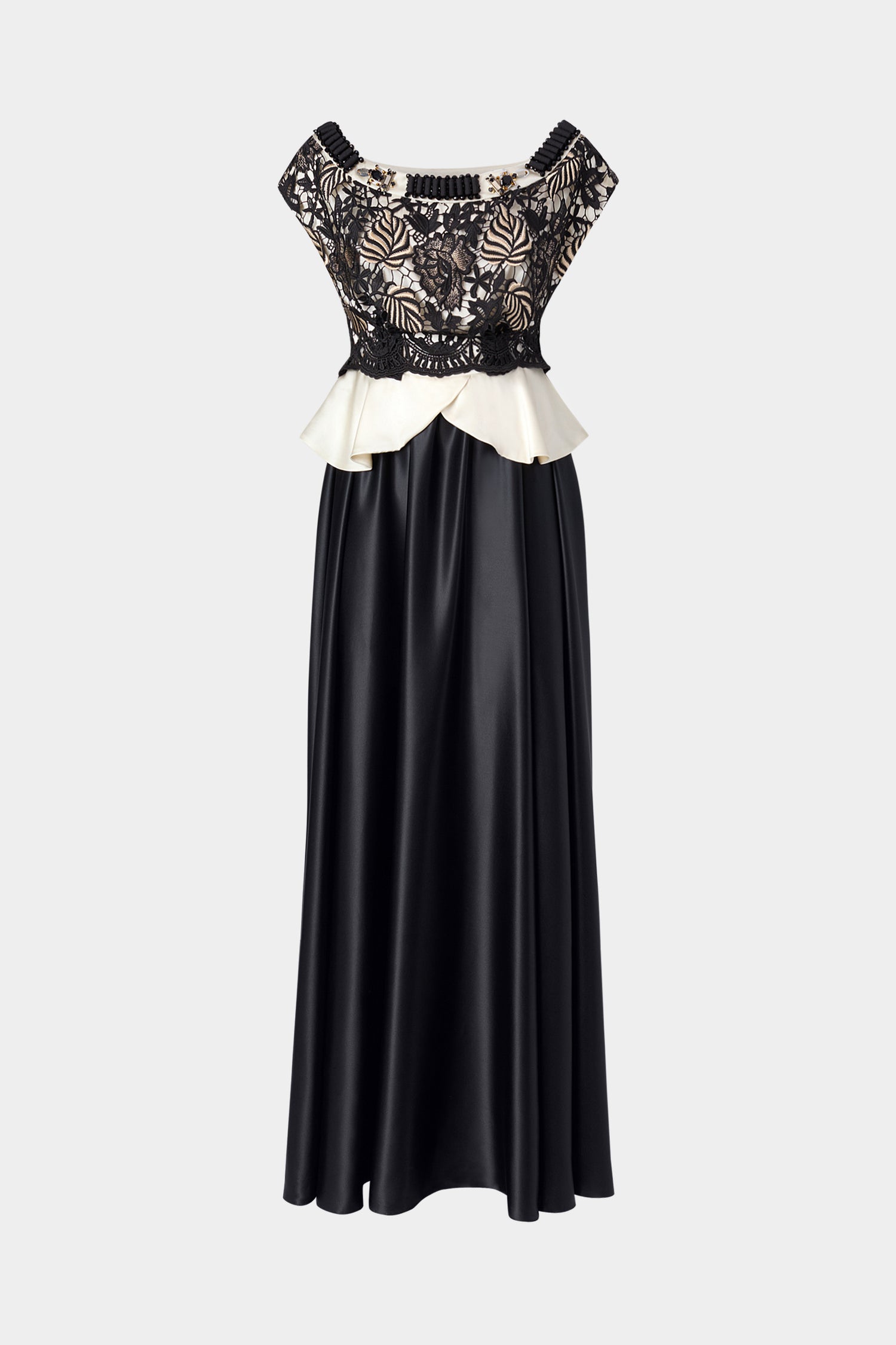 Lace Bodice Silk Dress
