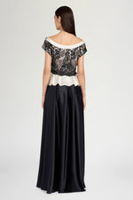 Lace Bodice Silk Dress