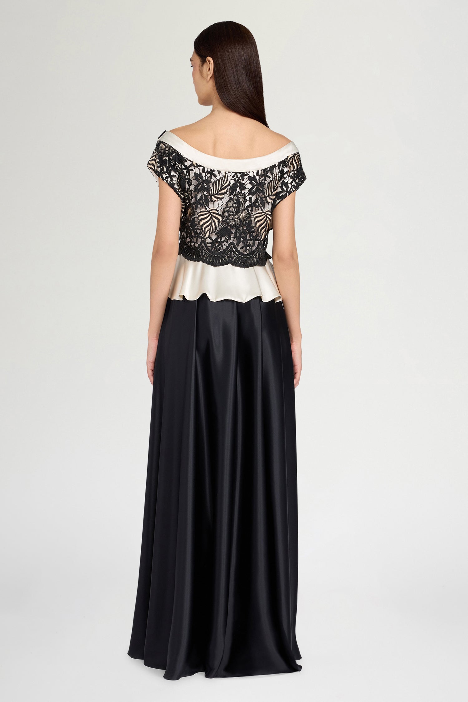 Lace Bodice Silk Dress