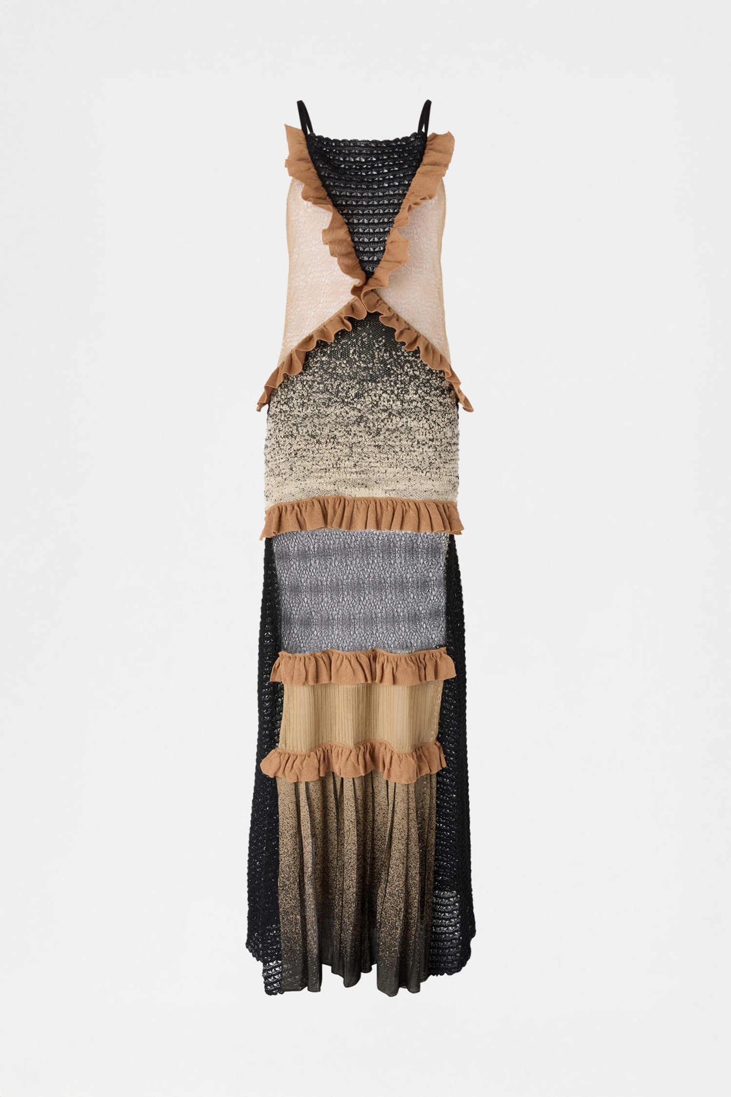 Patchwork Knit Slip Dress