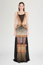 Patchwork Knit Slip Dress