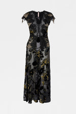 Black Gold Devoré Leaf Dress