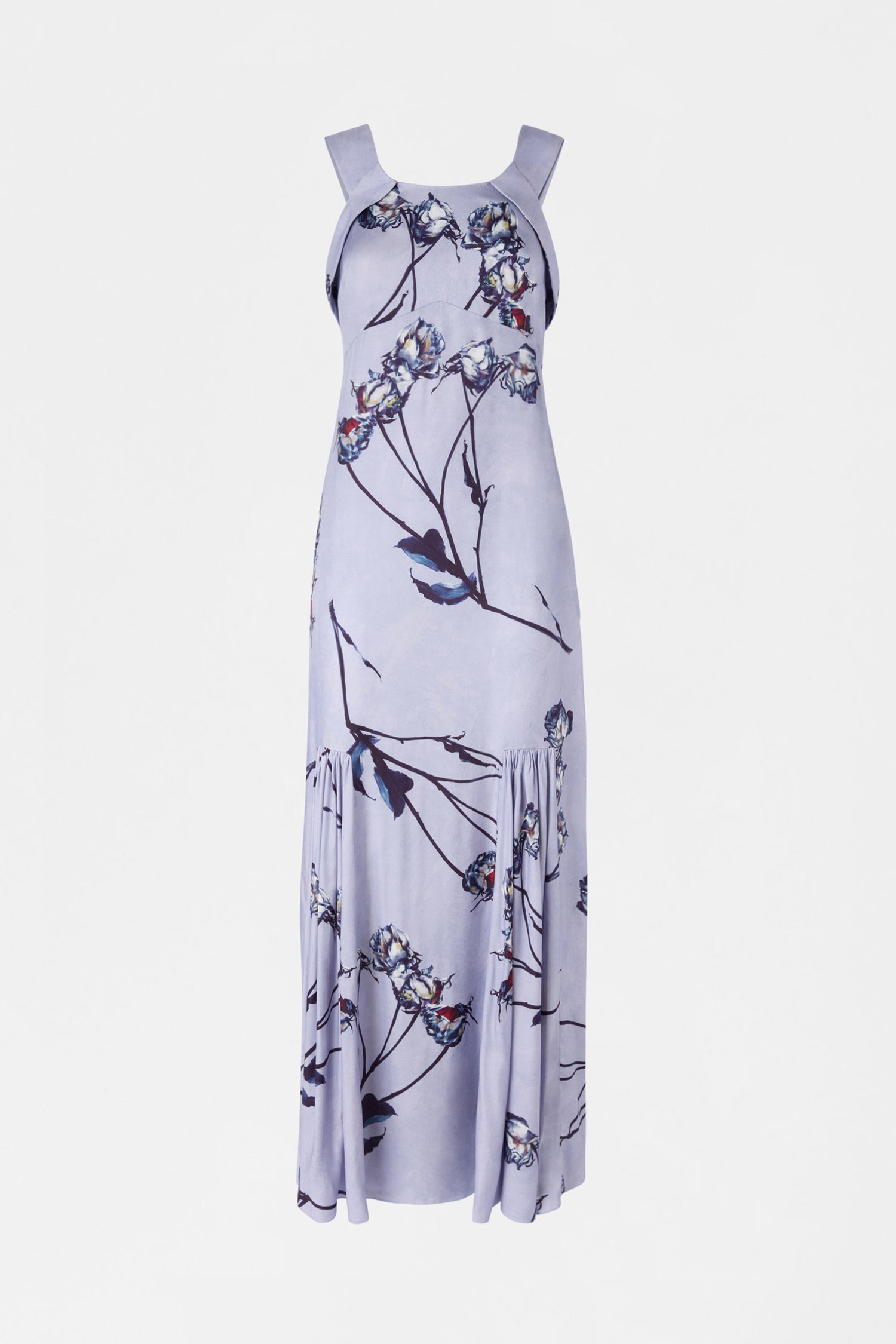 Long Painted Rose Print Dress