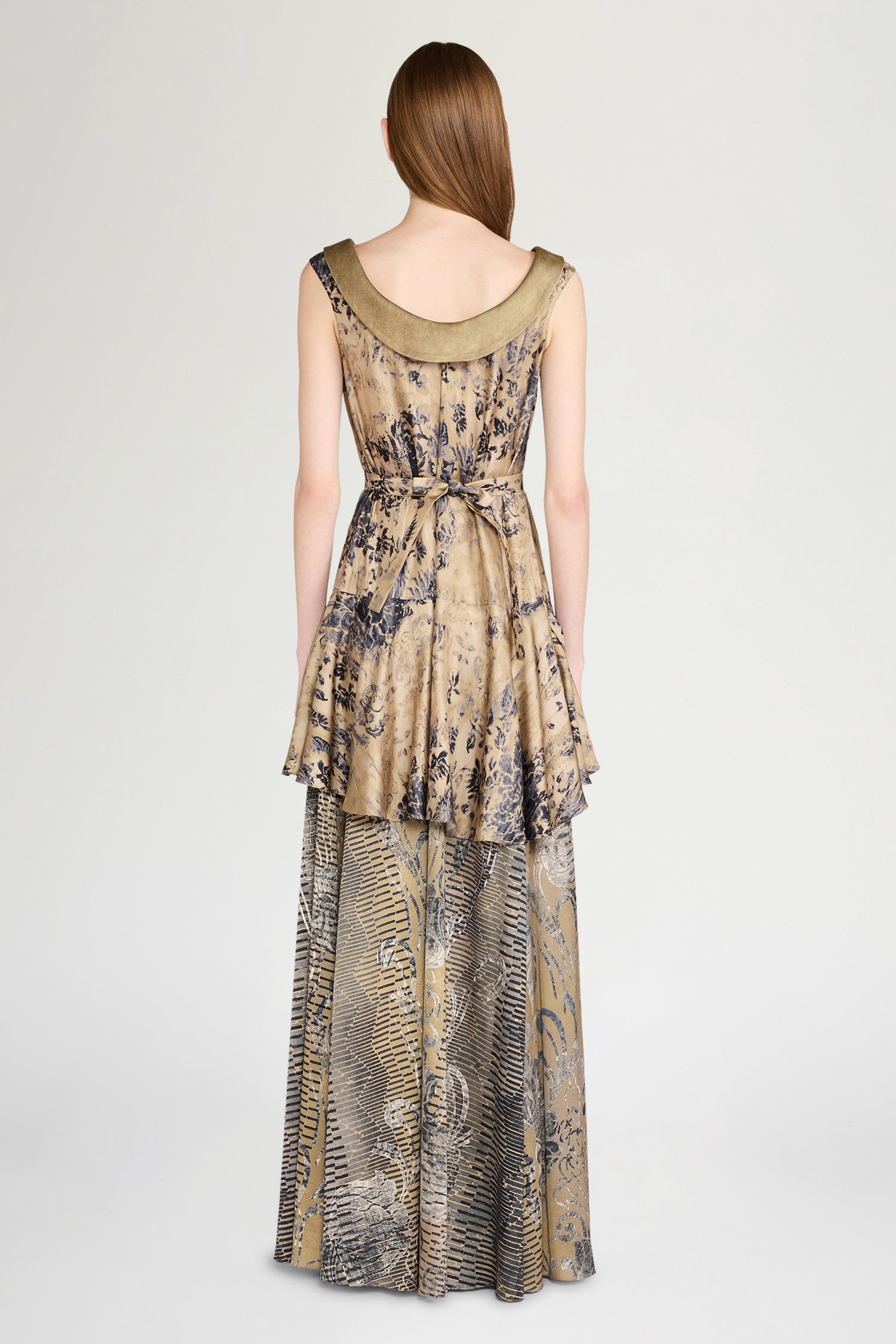 Sleeveless Long Ruffled Shirt Dress
