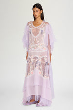 Lilac Floral Embroidered Dress