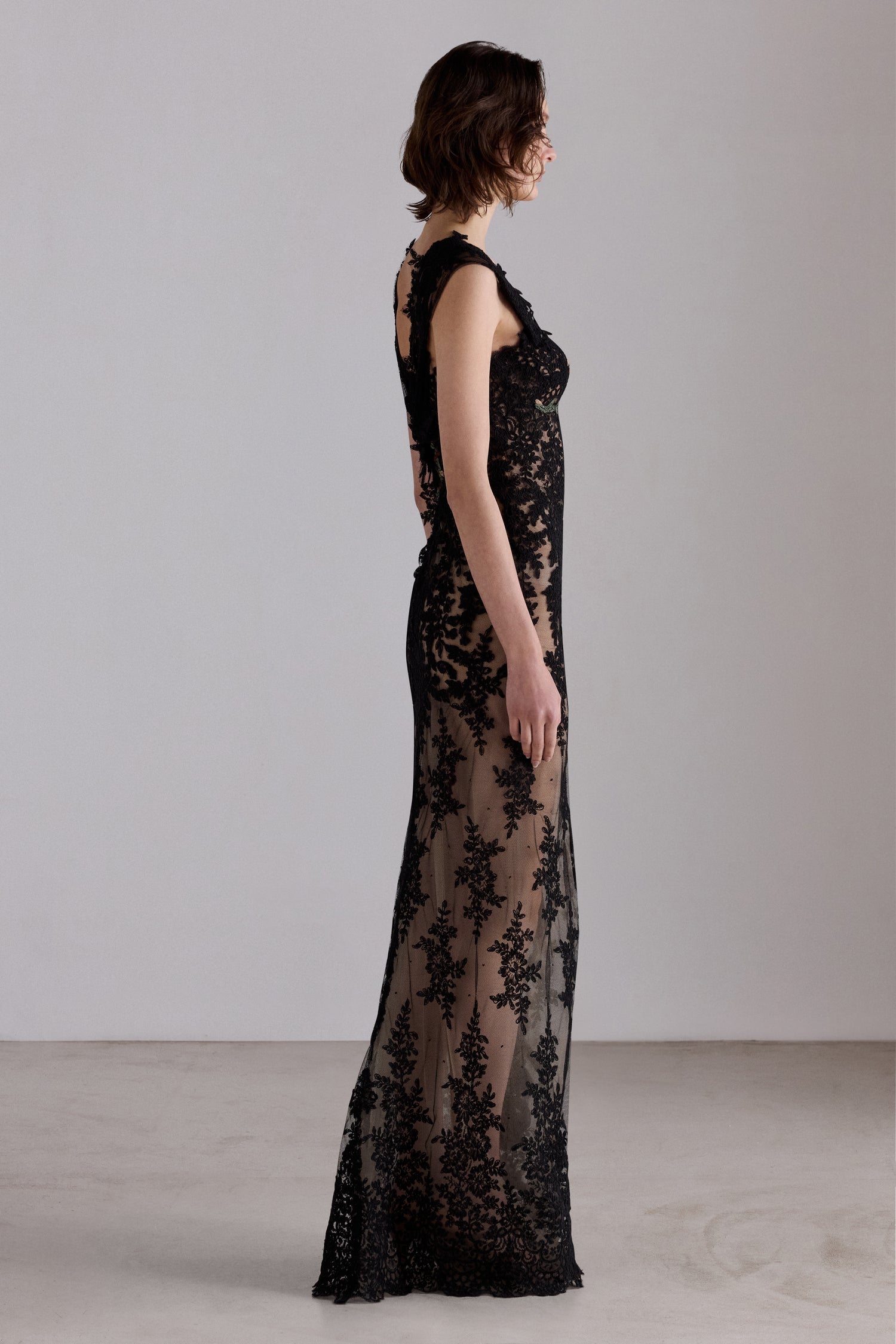 Couture Lace Column Dress
