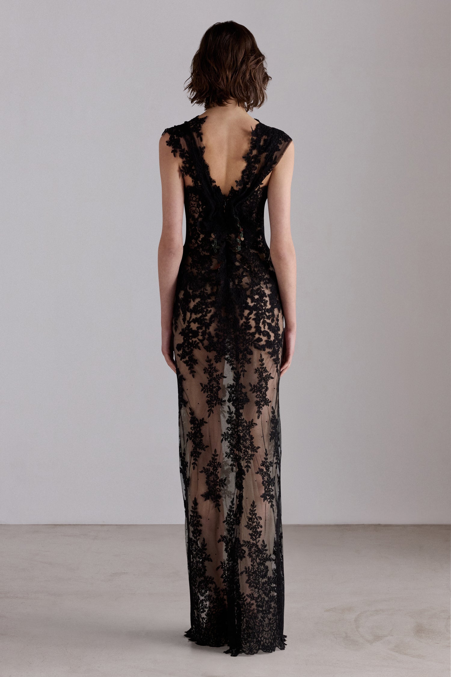 Couture Lace Column Dress