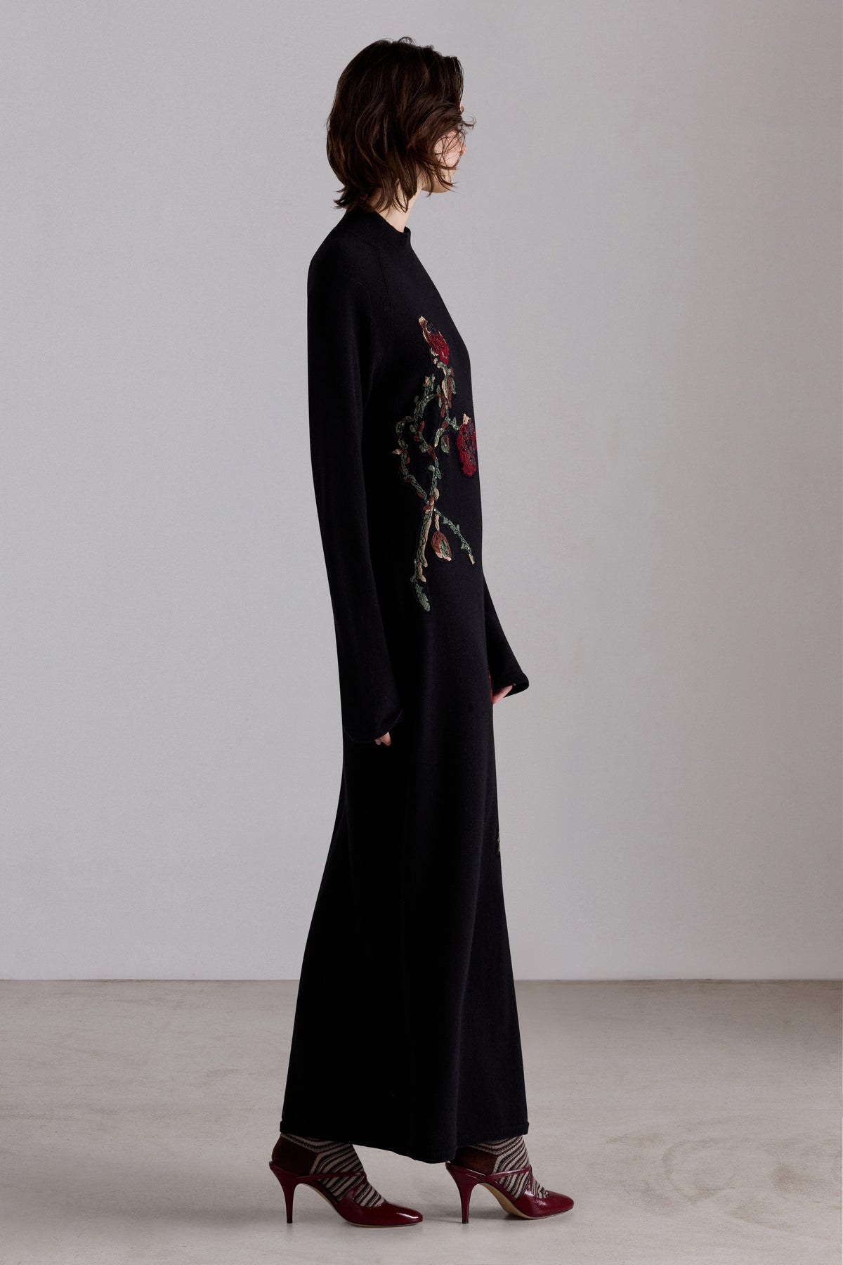 Open-Back Turtleneck Dress