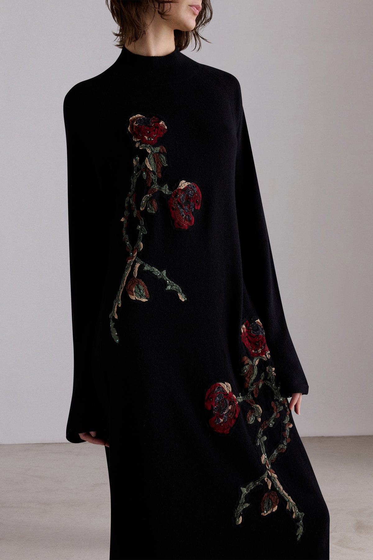 Open-Back Turtleneck Dress