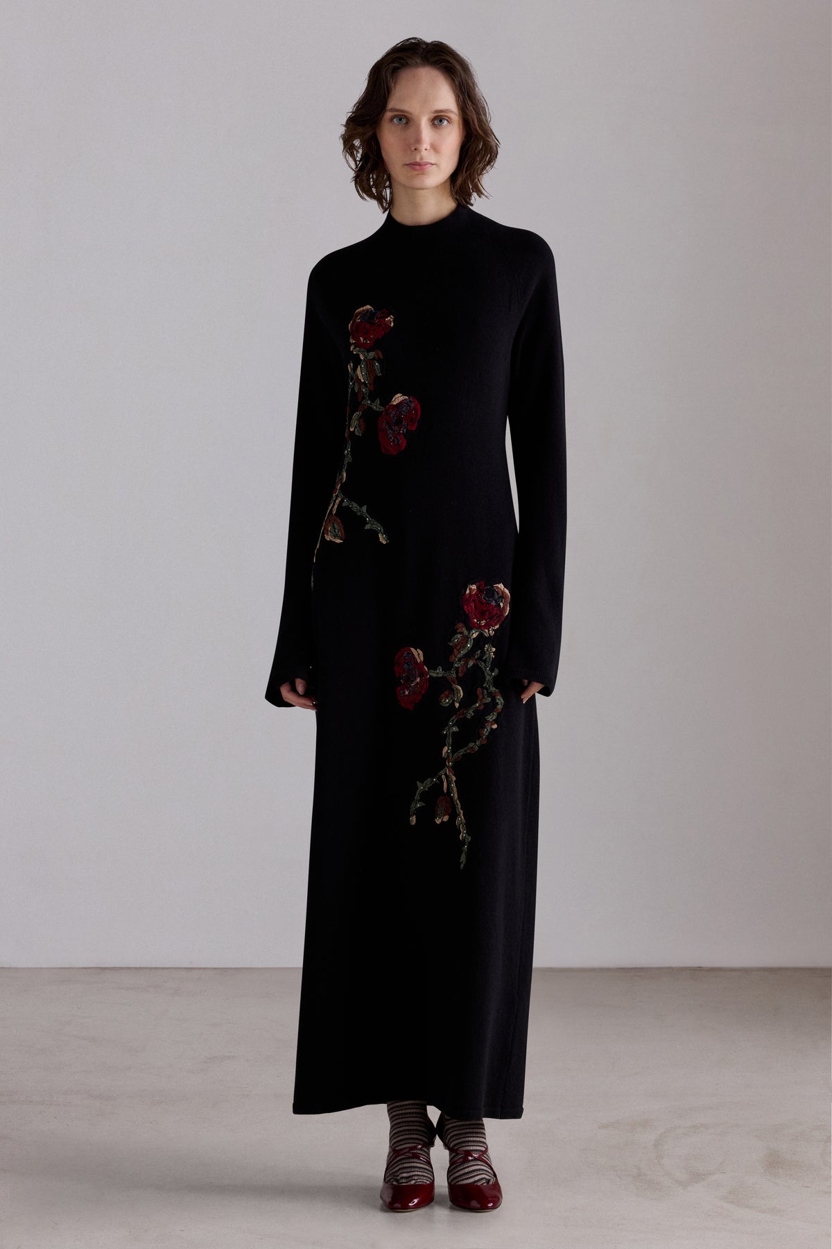 Open-Back Turtleneck Dress