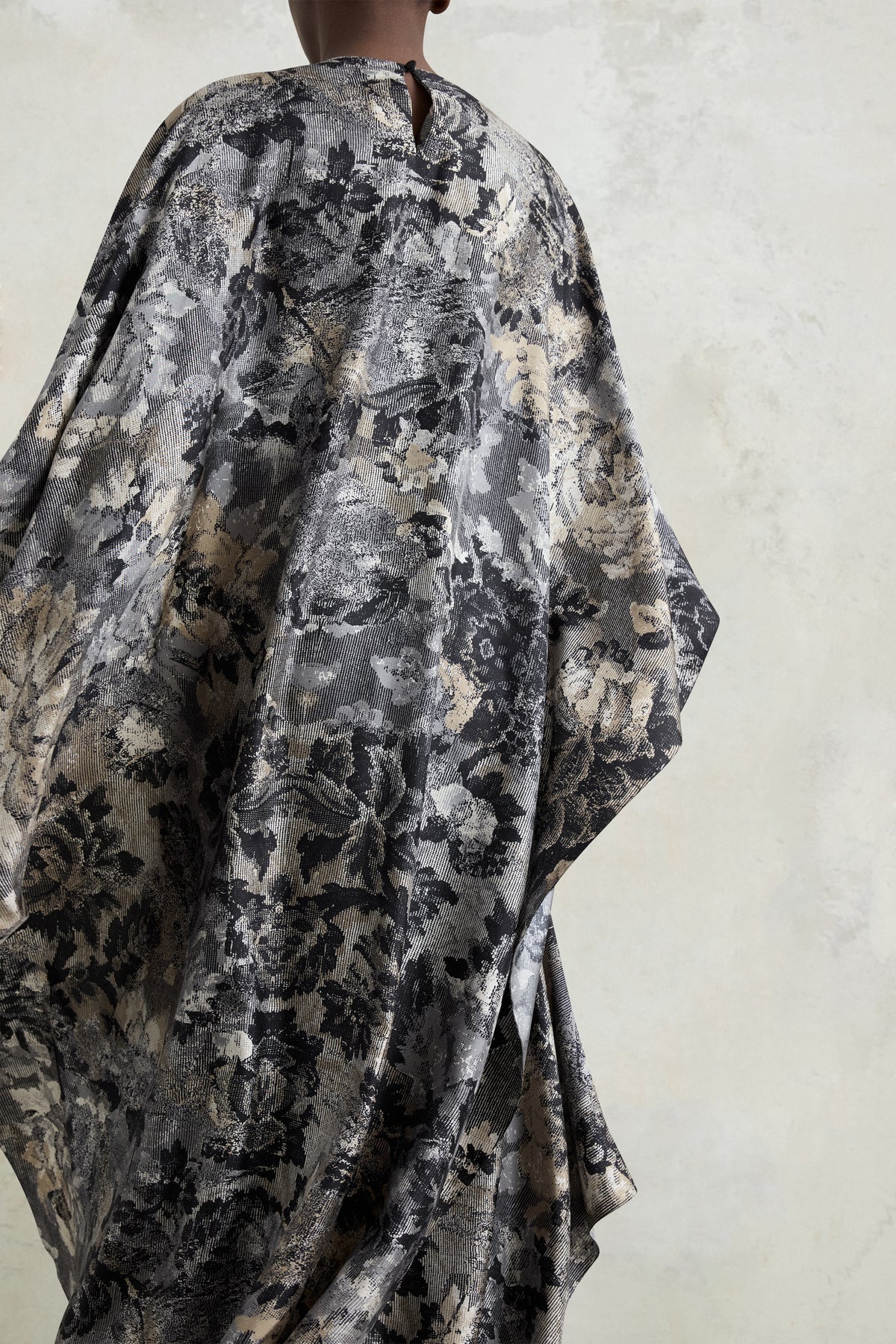 Floral Print Draped Maxi Dress