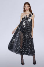 Midi Lace Dress with Embroidery