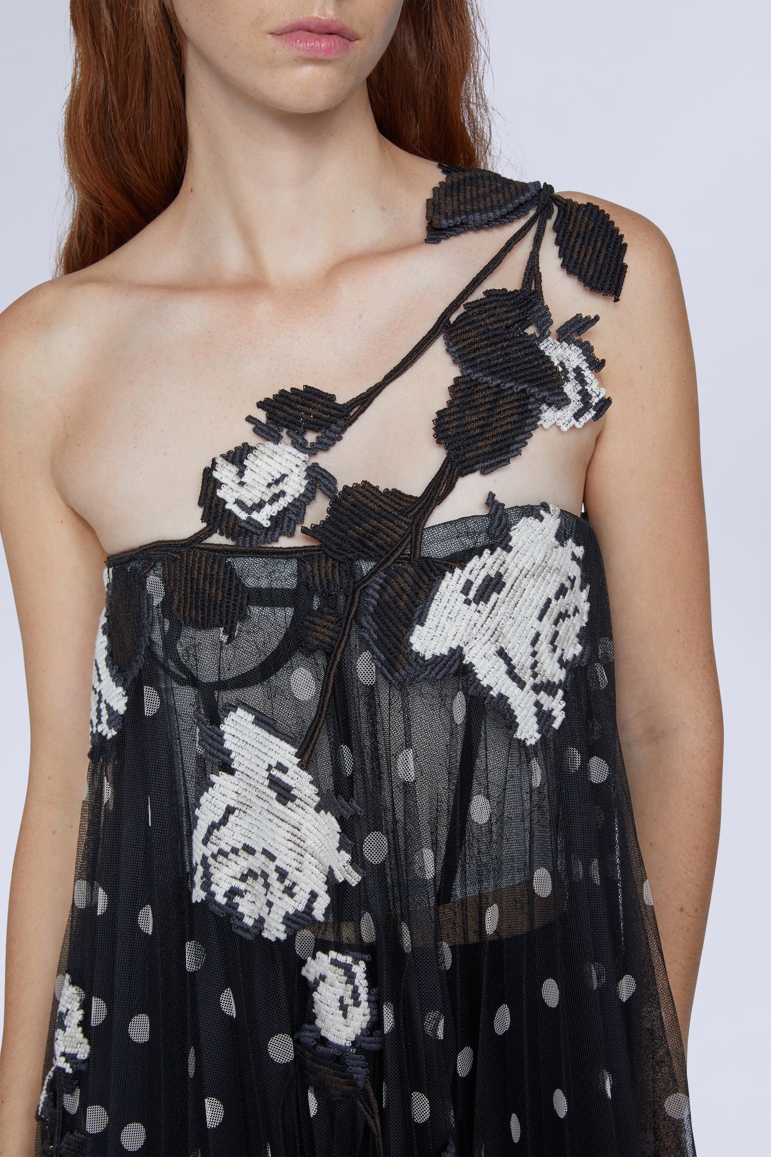 Midi Lace Dress with Embroidery