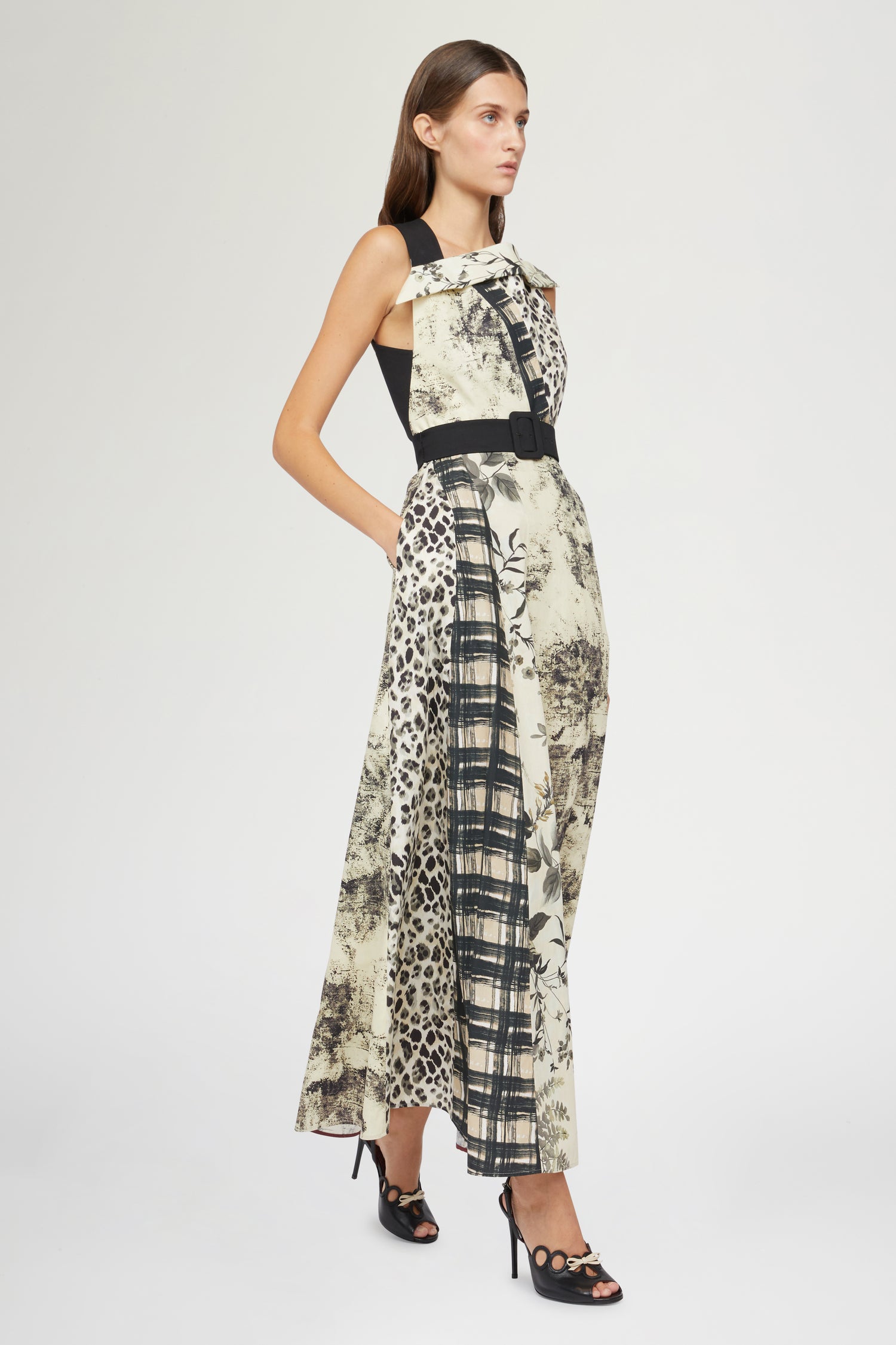 Midi Dress Tropical & Leopard Print