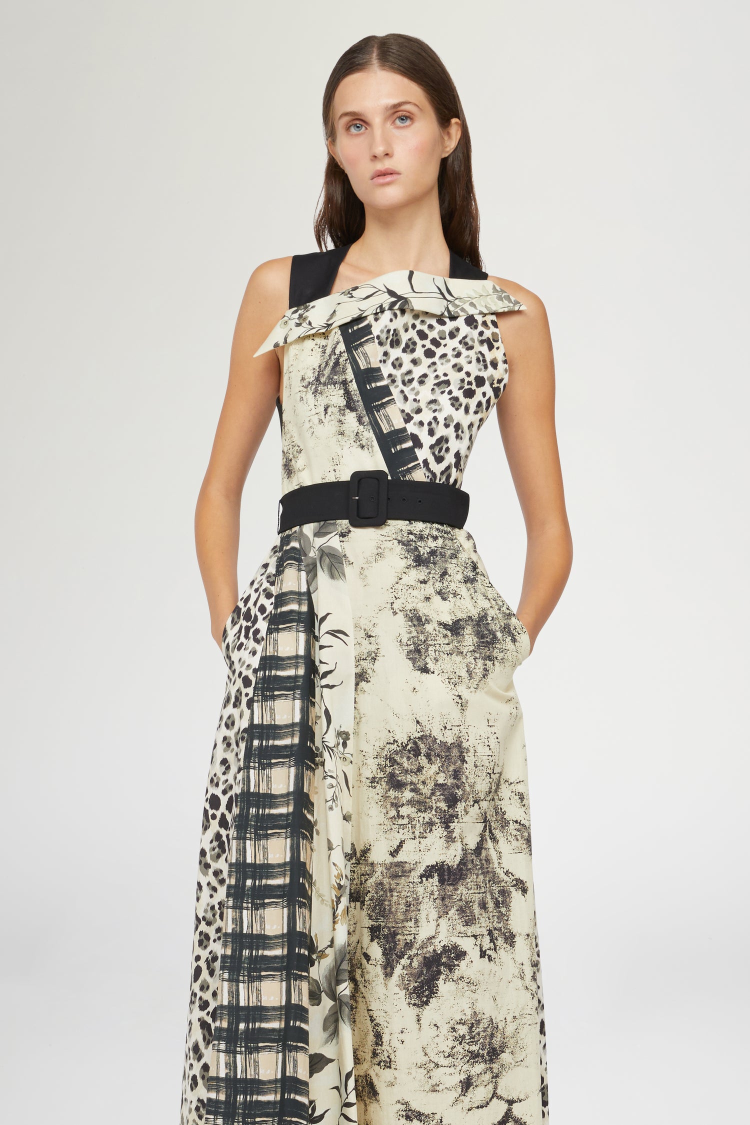 Midi Dress Tropical & Leopard Print