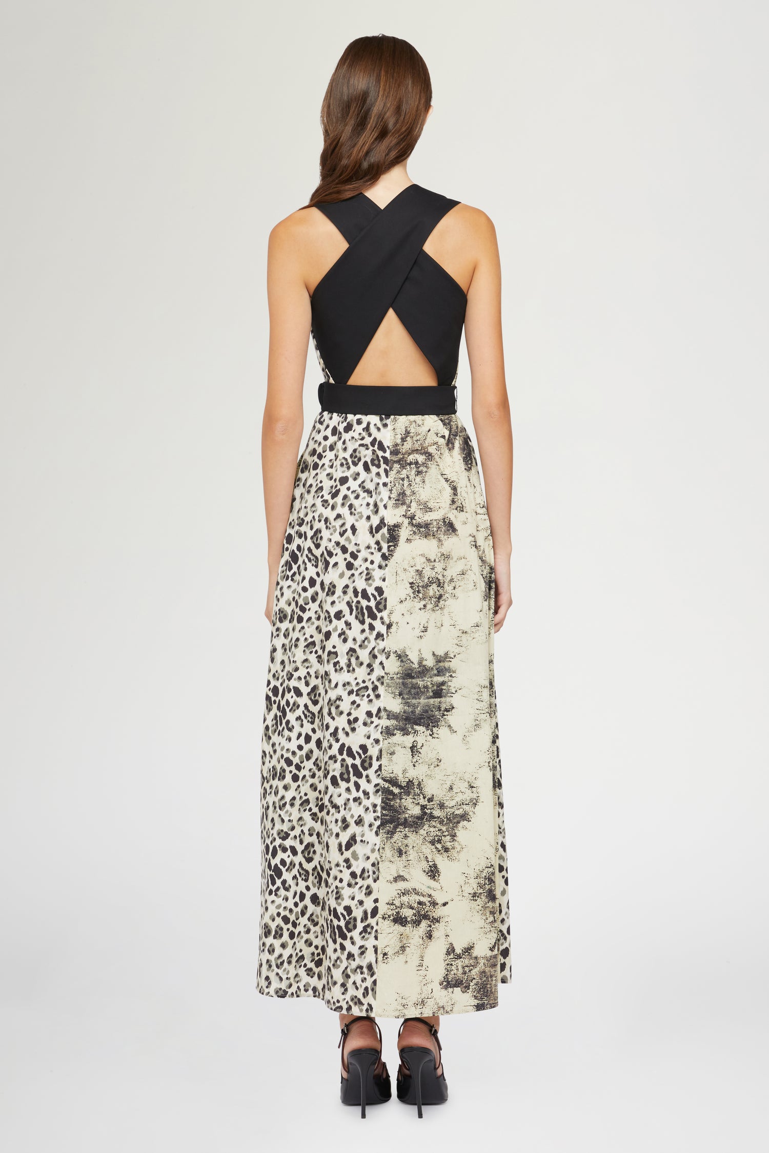 Midi Dress Tropical & Leopard Print