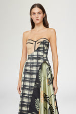 Abito Bustier Stampa Ibiscus