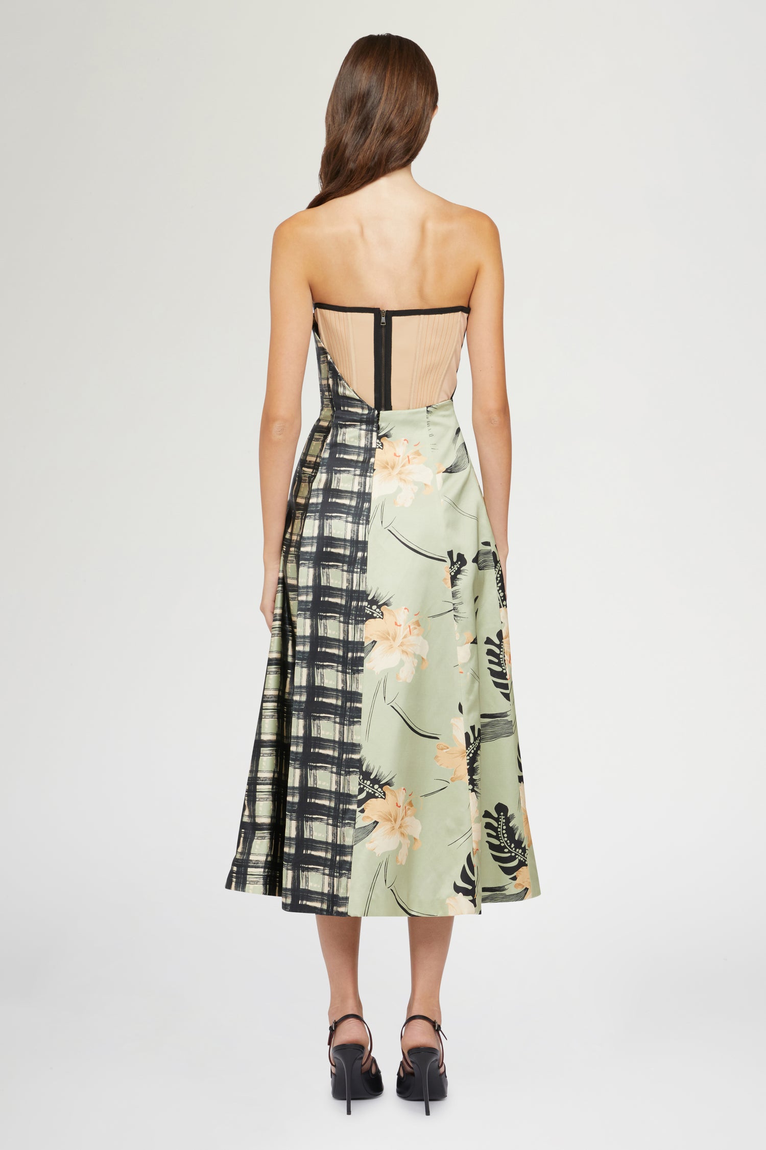 Abito Bustier Stampa Ibiscus