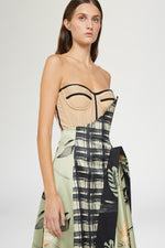 Abito Bustier Stampa Ibiscus