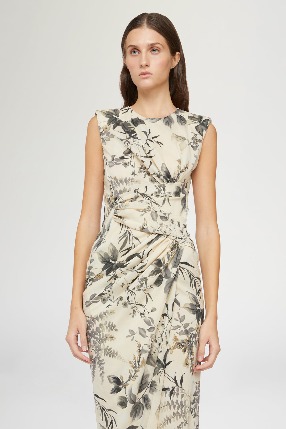 Midi Dress Tropical Print