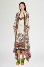 Midi Silk Dress Folk Ballad