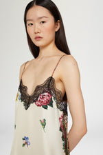 Midi Silk Dress Folk Ballad