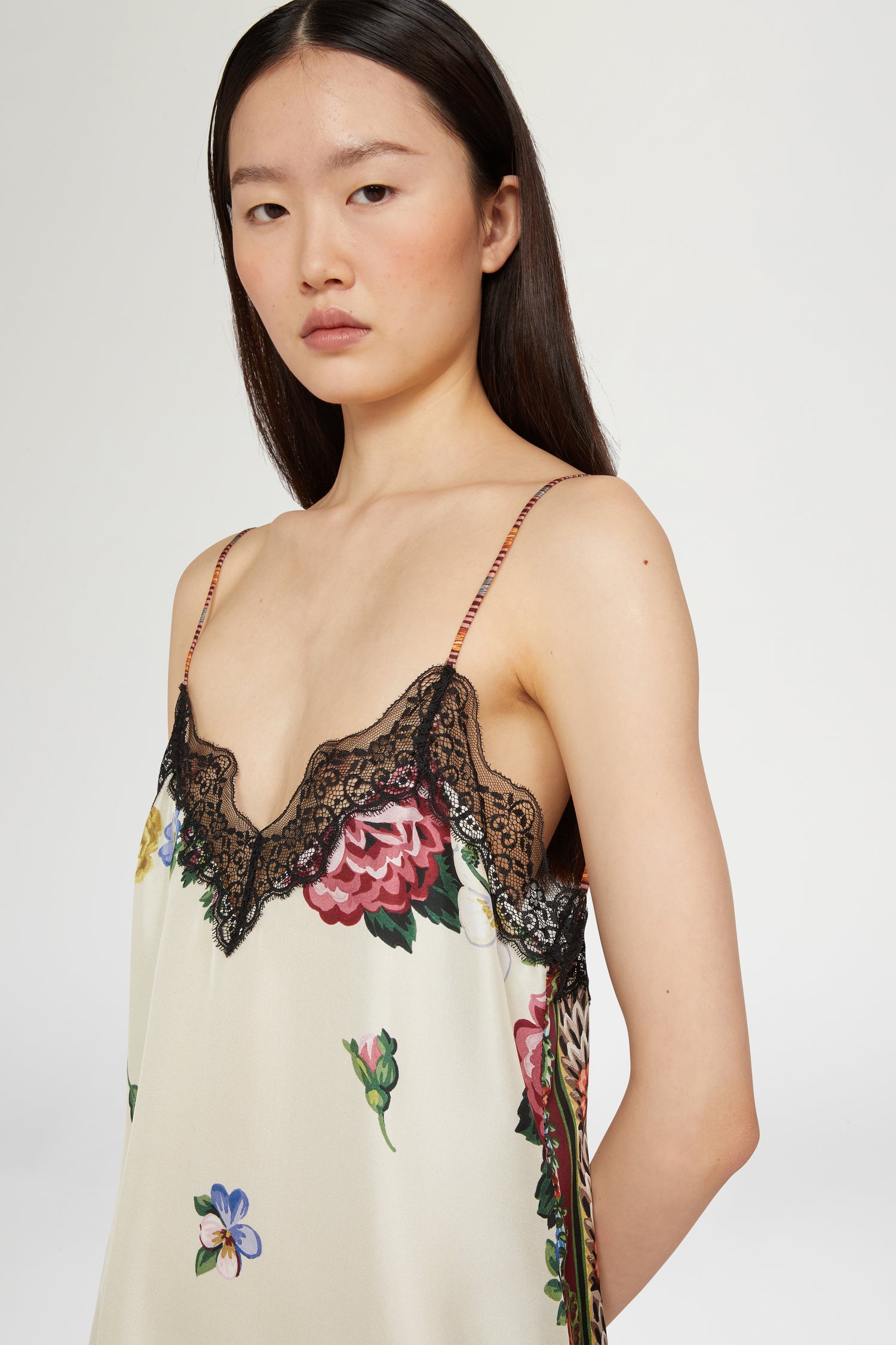 Midi Silk Dress Folk Ballad