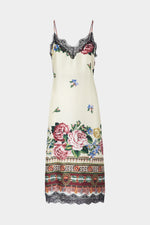 Midi Silk Dress Folk Ballad