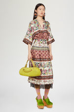 Wrap Silk Dress Folk Ballad