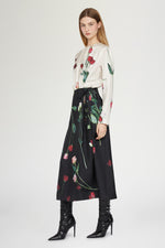 Draped Midi Silk Dress