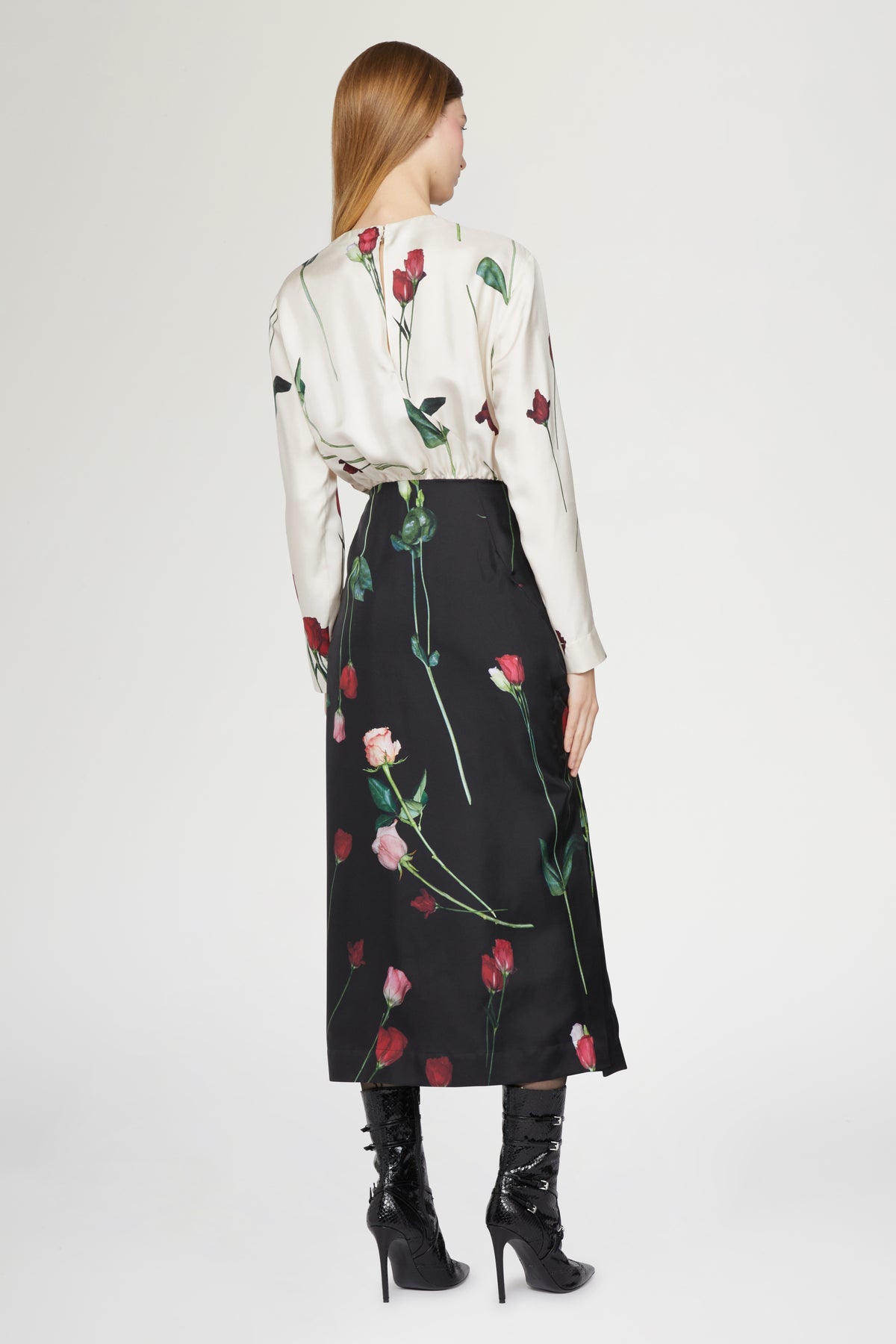 Draped Midi Silk Dress
