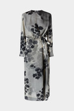 Silk Midi Dress with Waist Tie